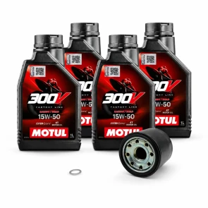 4 Litri RSV4 Tuono V4 Kit Manutenzione Con Motul 300V 15W50