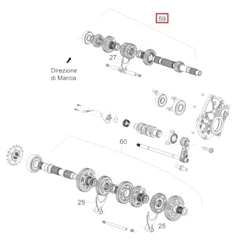 Albero primario completo Aprilia RSV4 E5+ 1A027351