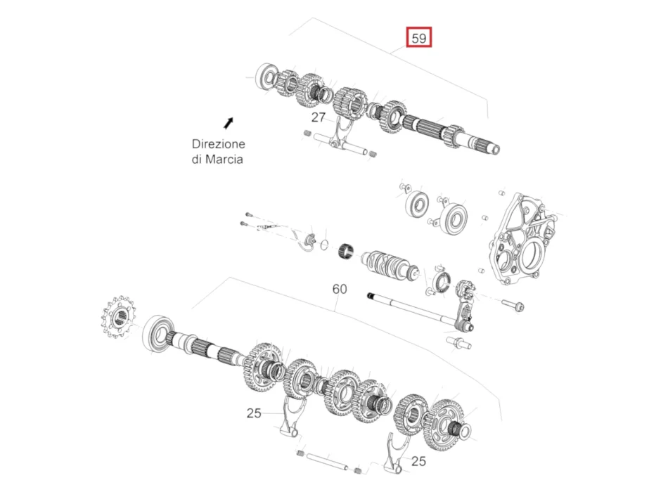 Albero primario completo Aprilia RSV4 E5+ 1A027351