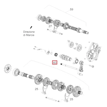 Albero secondario completo Aprilia RSV4 E5+ 1A027352
