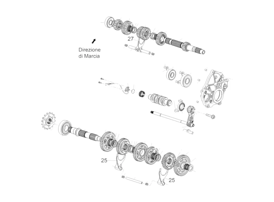 Albero secondario completo Aprilia TUONO E5+ 1A027361