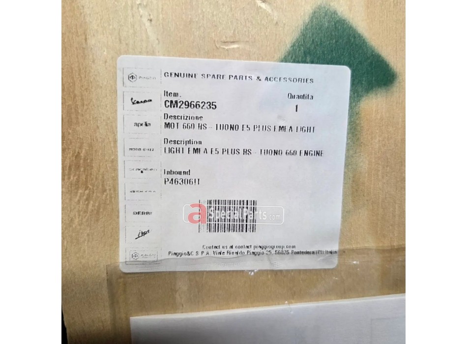 Aprilia Engine CM2966235 For RS660 And Tuono 660 E5+ From 2025 (USA From 2026)