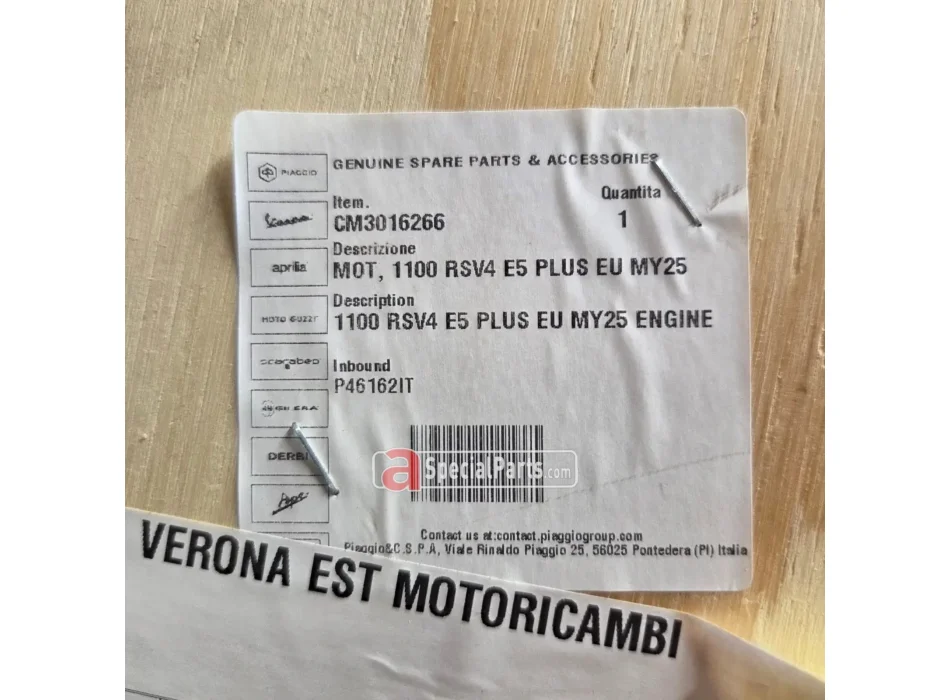 Aprilia Engine CM3016266 For RSV4 And Tuono V4 E5+ From 2025 (USA From 2026)