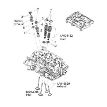 Exhaust Valve Spring for Aprilia 660 Engine - 857030