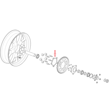 Flange part no. 2B003043 for Aprilia Sprocket Carrier