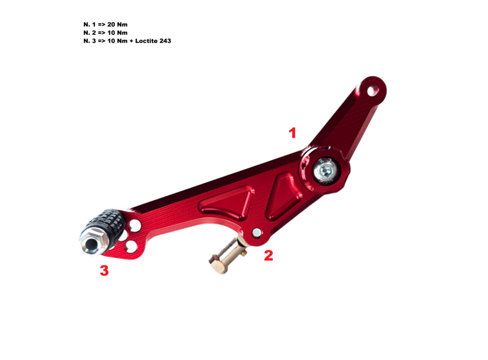 Flyhammer normal and GP shift lever for RS660 - Tuono 660 Red