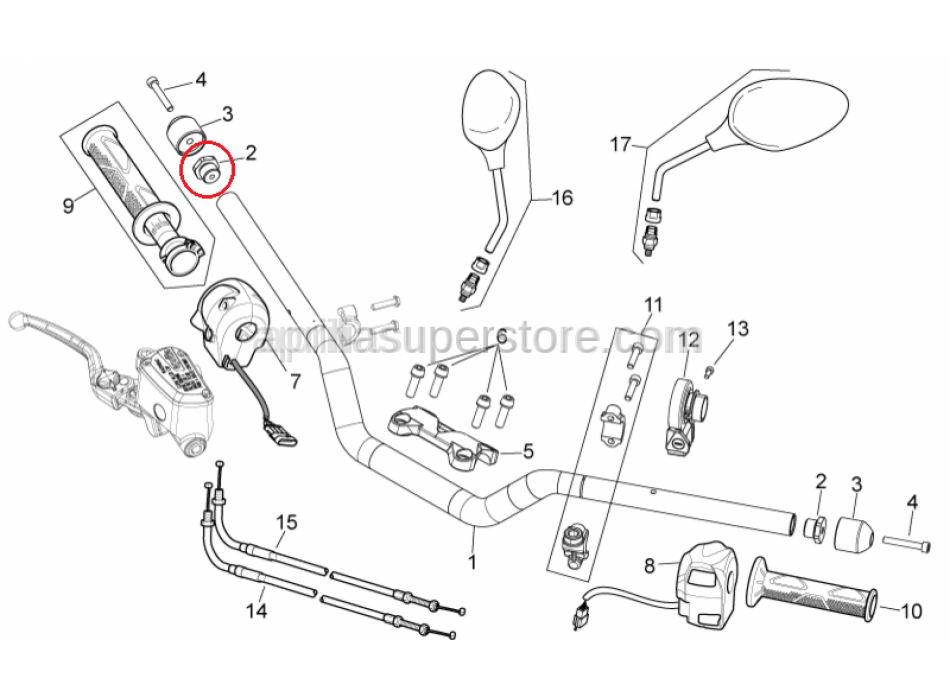 Front Brake Lever Protection Kit Aprilia Racing 2s001844