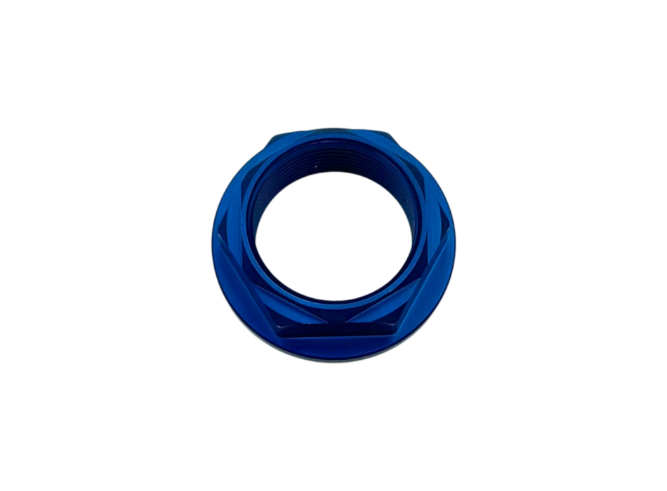 Front Wheel Nut In Blue Anodized Ergal 7075 For V4 V2