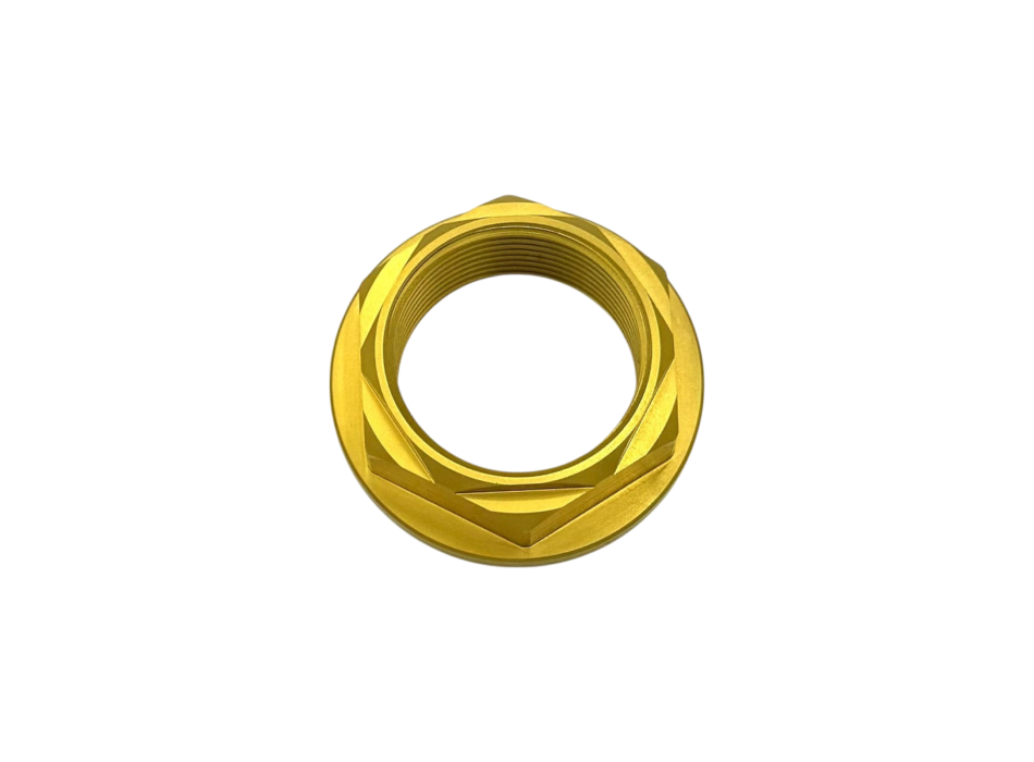 Front Wheel Nut In Gold Anodized Ergal 7075 For V4 V2