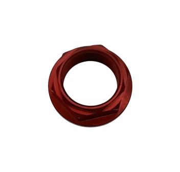 Front Wheel Nut In Red Anodized Ergal 7075 For V4 V2