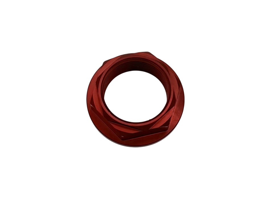 Front Wheel Nut In Red Anodized Ergal 7075 For V4 V2