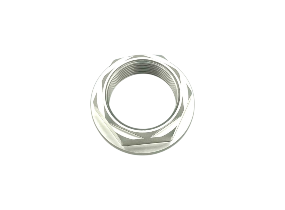 Front Wheel Nut In Silver Anodized Ergal 7075 For V4 V2