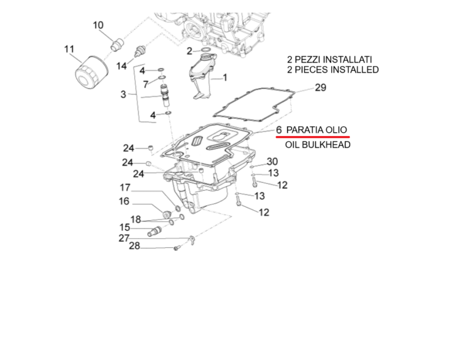 Intermediate Oil Pan Gasket Rsv4 2a000576