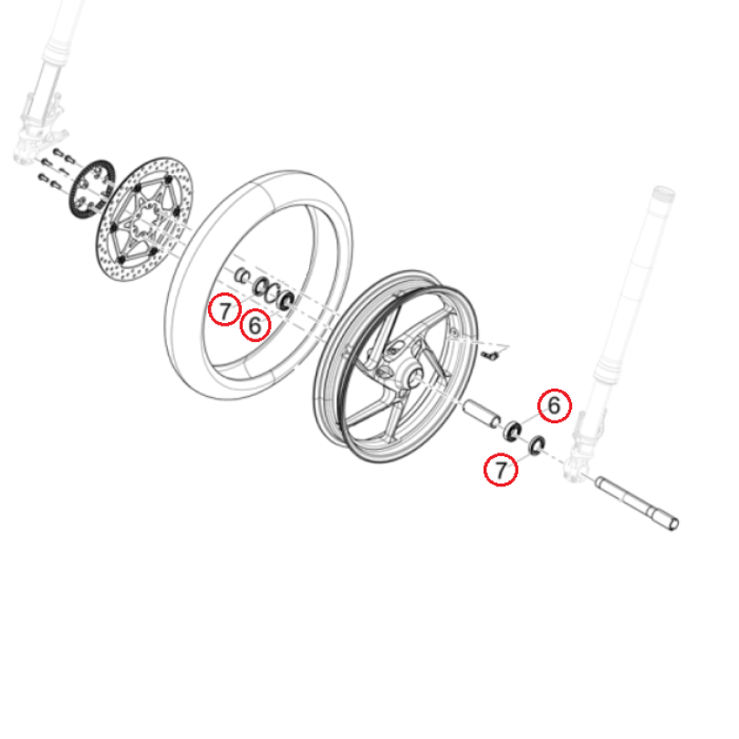 Kit cuscinetti ruota anteriore RS457