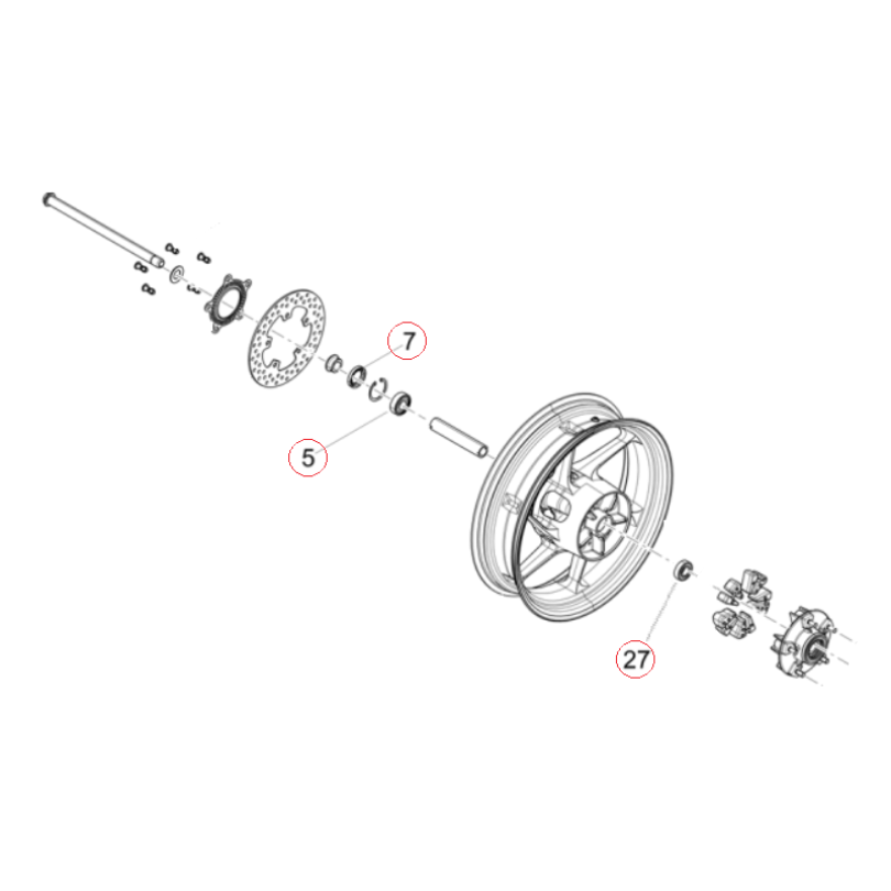 Kit cuscinetti ruota posteriore RS457
