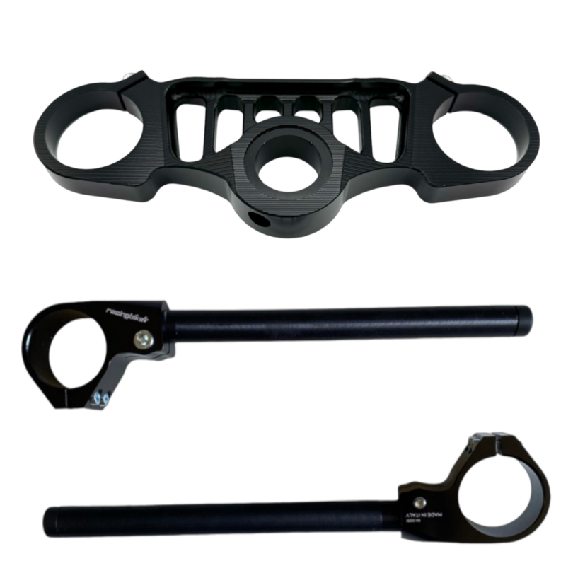 Kit piastra di sterzo superiore nera racing con semimanubri Racingbike per RS660