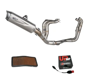 Kit Racing Stage 3 per RSV4 E5+ 2025 (USA 2026) con scarico Spark Forced, filtro aria e UpMap