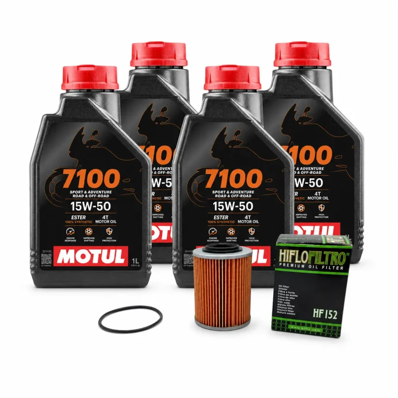 Kit Tagliando 4 Litri Motul 7100 15w50 + Filtro Corto Per Rsv/tuono New/old