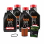 Kit Tagliando 4 Litri Motul 7100 15w50 + Filtro Corto Per Rsv/tuono New/old