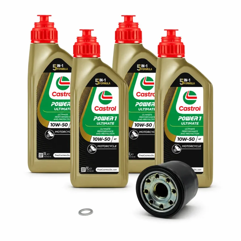 Kit Tagliando 4 Litri RSV4 / Tuono V4 con Castrol Power1 Ultimate 10W50