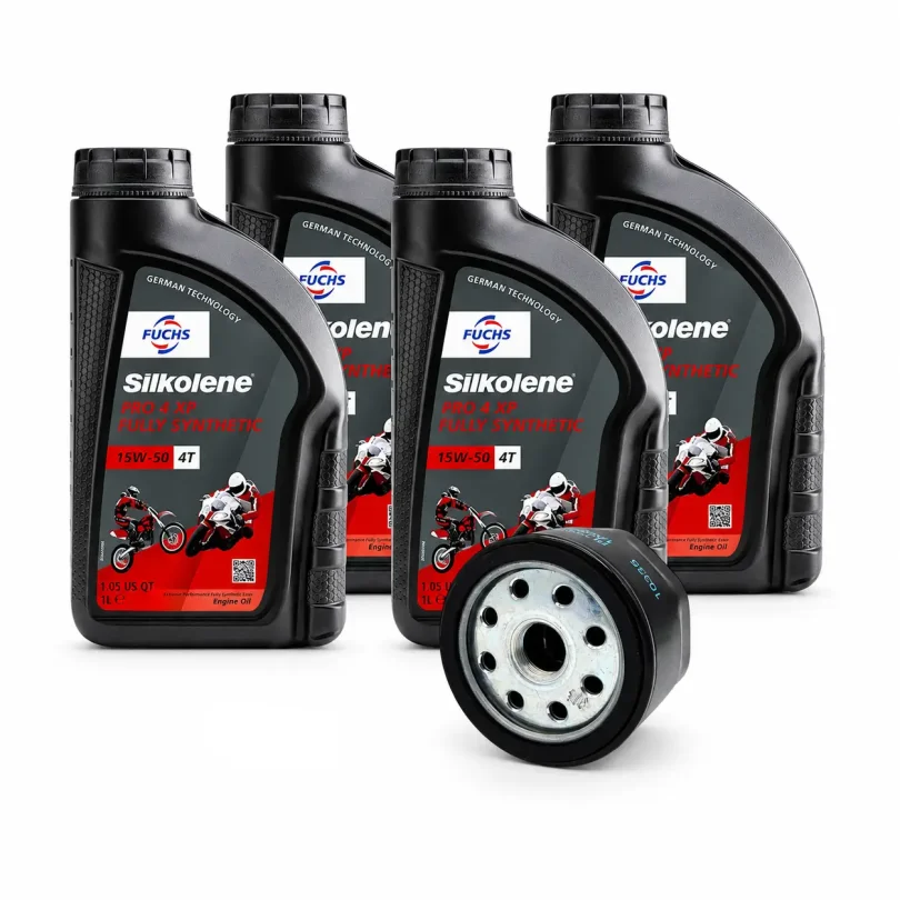 Kit Tagliando Shiver 750 900 Dorsoduro 750 900 1200 Caponord 1200 con Silkolene Pro 4 XP 15W50
