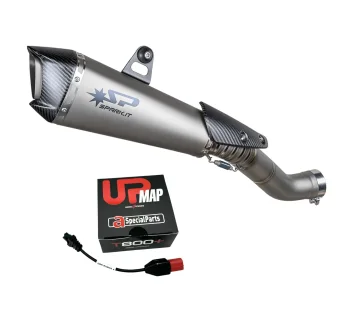 Kit UpMap T800+ + Spark Konix Evo GAP0402T Slip-On RSV4 Tuono V4 E5+ 2025 (USA 2026)