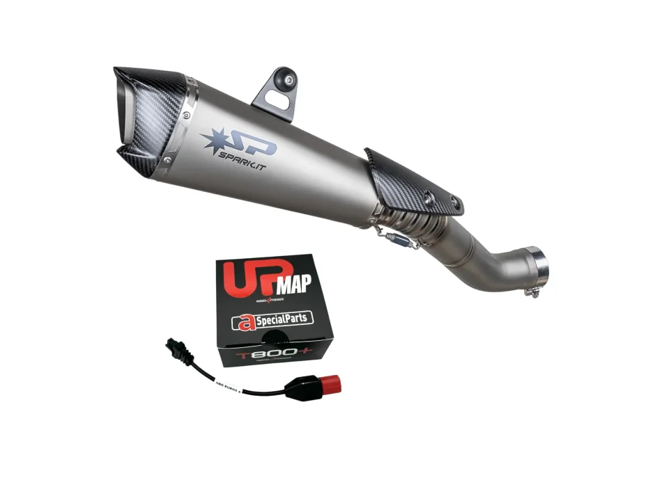 Kit UpMap T800+ + Spark Konix Evo GAP0402T Slip-On RSV4 Tuono V4 E5+ 2025 (USA 2026)