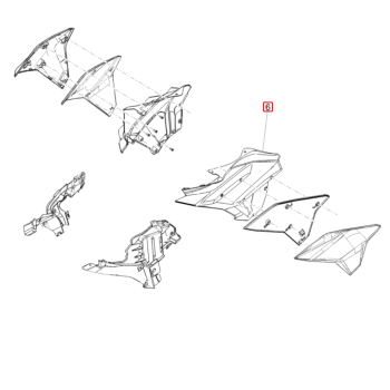 Left Inner Fairing - Unpainted for Tuono 660 - Part No. 2B008042