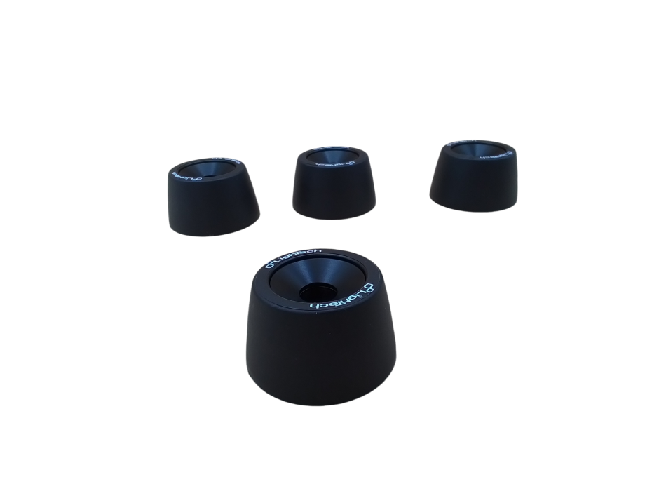 Lightech black wheel axle sliders WAPAP403 for Rsv4 and Tuono V4 from 2022