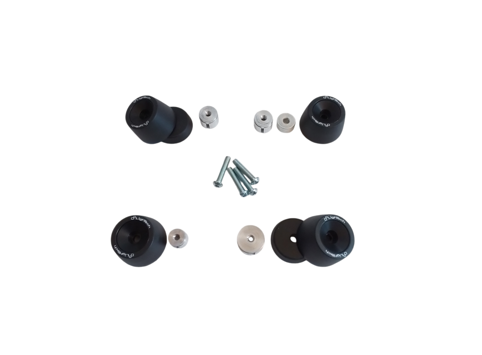 Lightech black wheel axle sliders WAPAP403 for Rsv4 and Tuono V4 from 2022