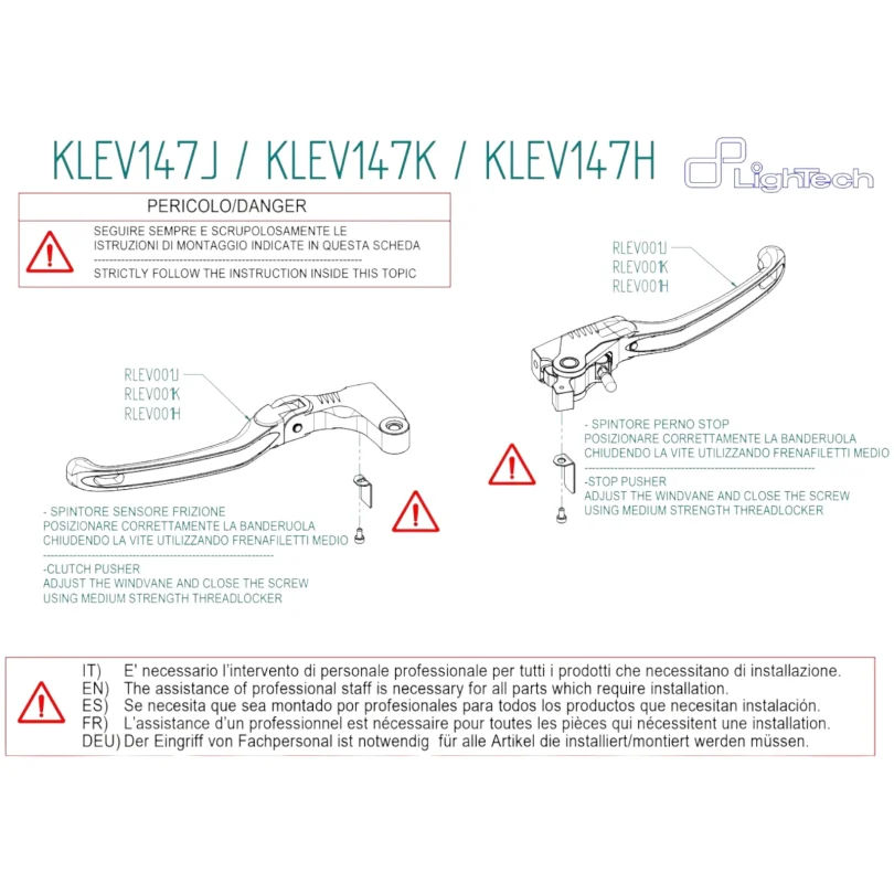 Lightech Brake & Clutch Lever Kit KLEV147H in Magnesium/Aluminium for RSV4 Tuono V4 E5+