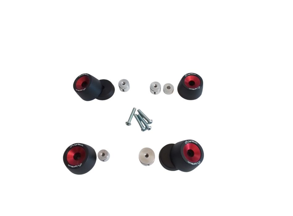 Lightech red wheel axle sliders WAPAP403 for Rsv4 and Tuono V4 from 2022