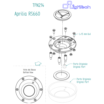 LighTech TFN214NER - Black Fuel Tank Cap with Screw Closure