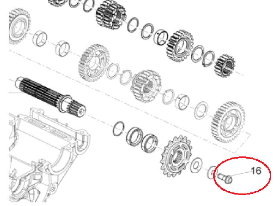 Original Aprilia sprocket fixing bolt part no. B043047
