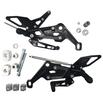 Pedane nere Racingbike per RS/Tuono 660 con offset variabile - A105RN