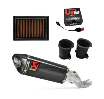 Racing Stage 2.5 Kit for Tuono V4 2025 (USA 2026) - Akrapovic Slip-On + UpMap + GRT Velocity Stacks + Air Filter