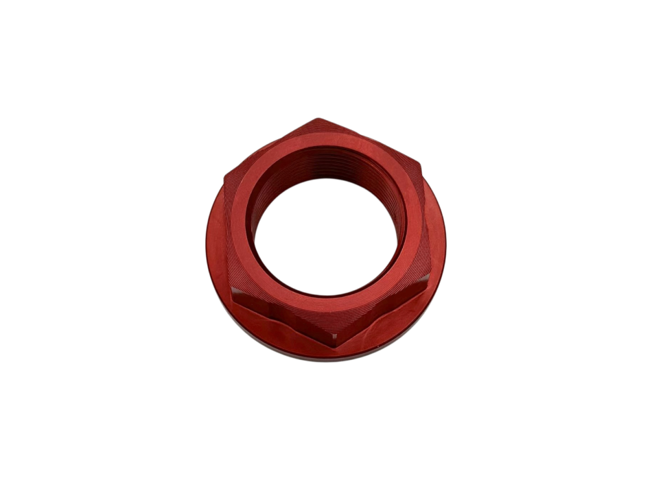 Rear Wheel Nut In Red Anodized Ergal 7075 For V4 V2