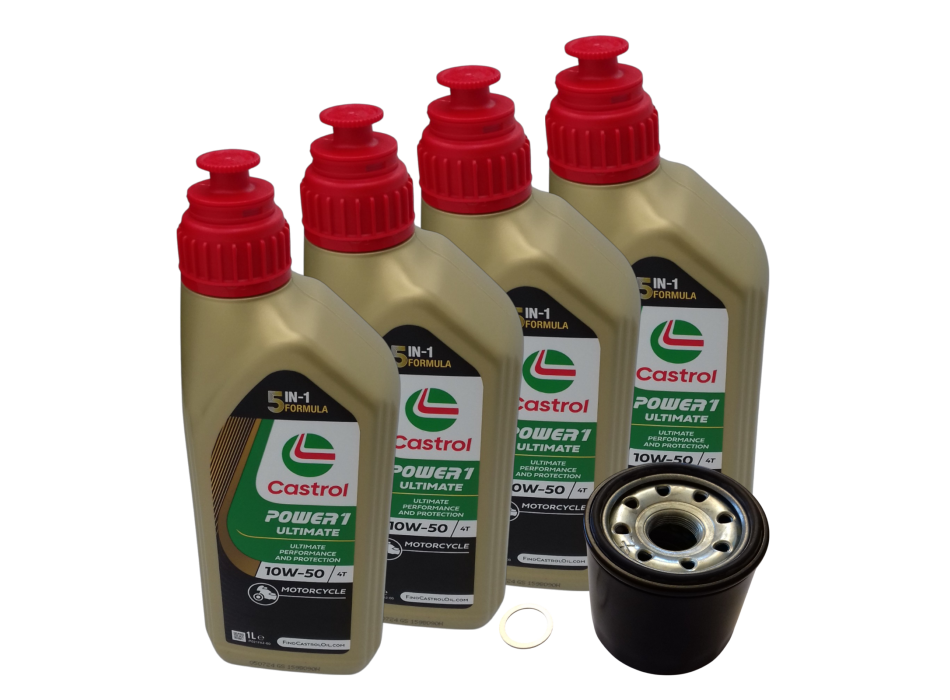 RSV4 / Tuono V4 4-Liter Service Kit with Castrol Power1 Ultimate 10W50