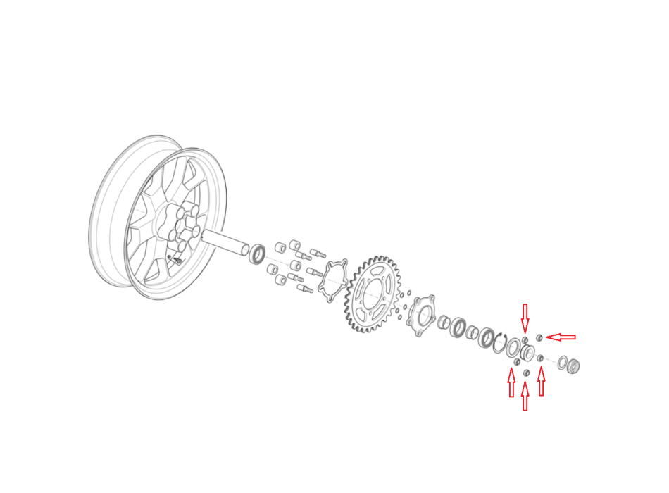 Self-Locking Flanged Nut for Sprocket Carrier 2B002634