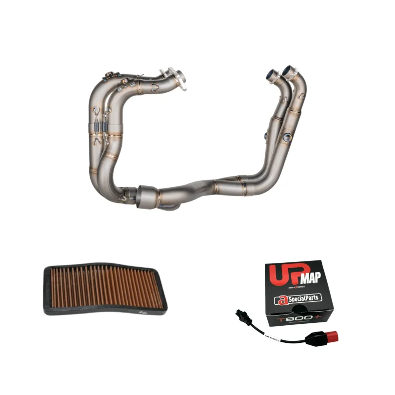 Stage 3 racing kit for RSV4 E5+ 2025 (USA version 2026) with Spark titanium exhaust headers, air filter and UpMap