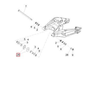 Swingarm Insert RS660 / Tuono 660 Aprilia 2B005283
