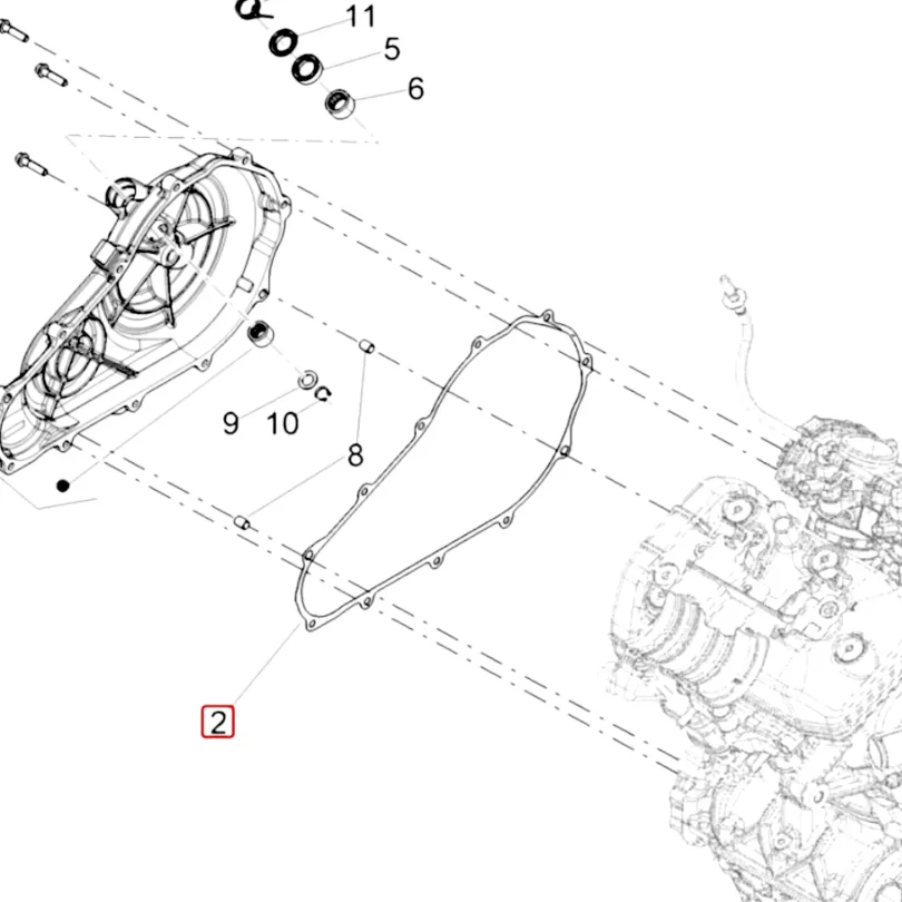 Aprilia Clutch Cover Gasket 1A020864 For RS 457 And Tuono 457 (EU 2024-2026 | USA 2025-2027)