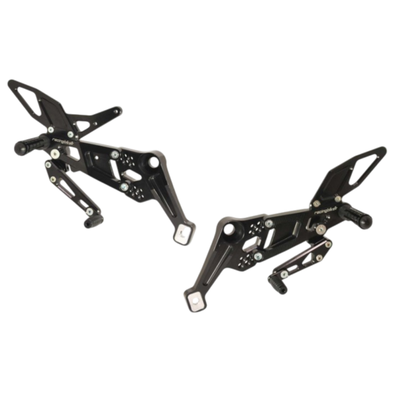 Black Racingbike Rearsets A105RN for Aprilia RS/Tuono 660 with Variable Offset