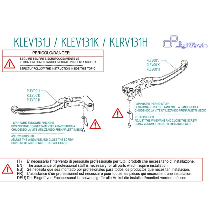 LighTech KLEV131H Brake and Clutch Lever Kit for Aprilia RS 660 and Tuono 660