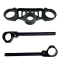 Kit Racing of black triple clamp with clip-ons Racingbike for Rs660