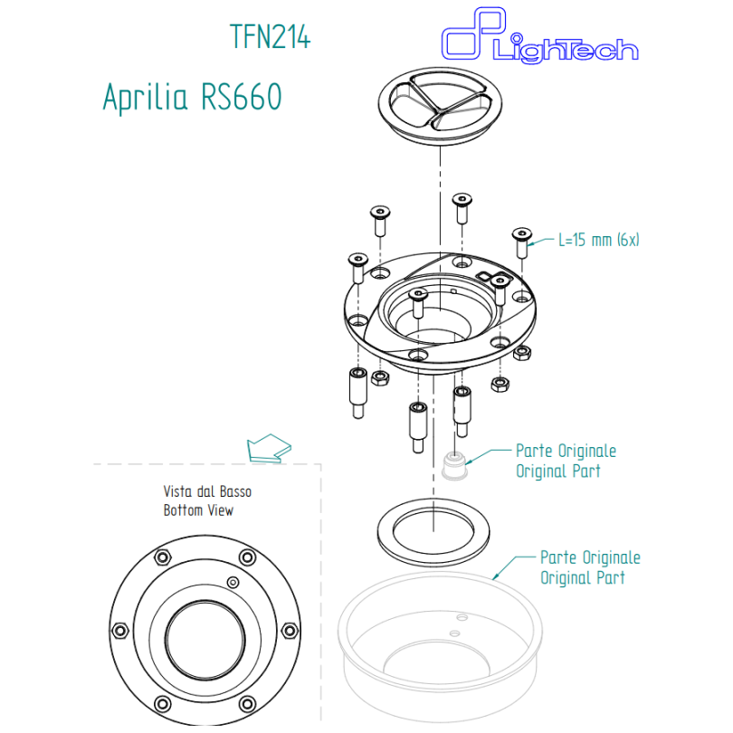 LighTech TFN214NER - Screw-On Fuel Tank Cap