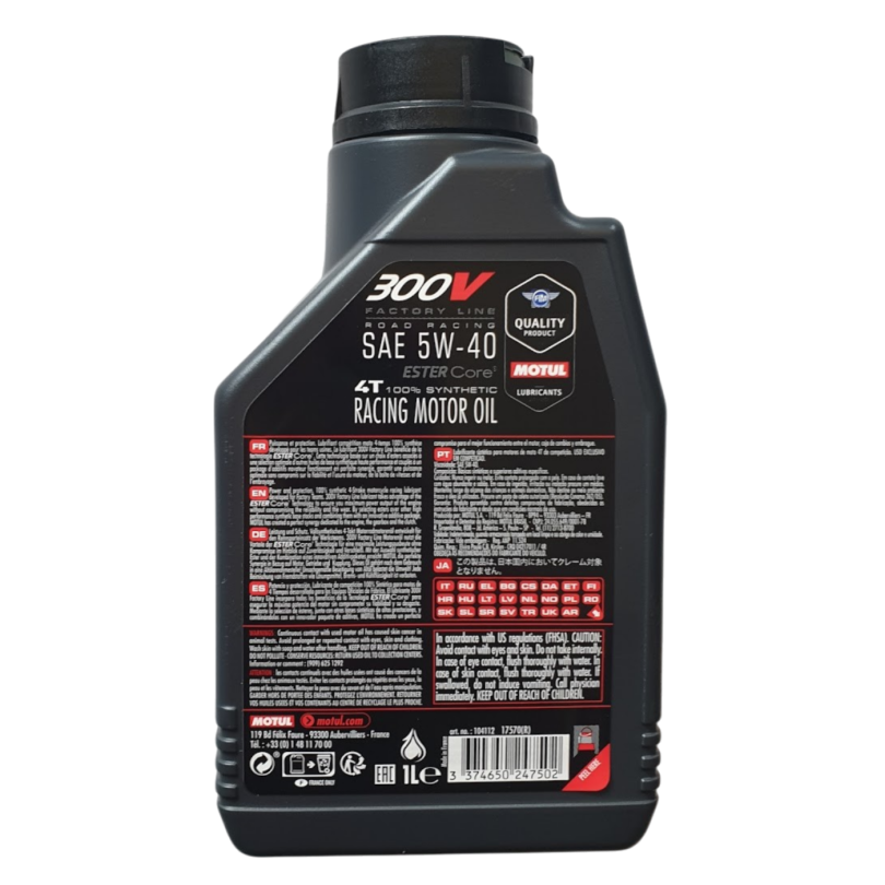 Motul 300V 5W40 - Racing/Road Engine Oil for Motorcycles