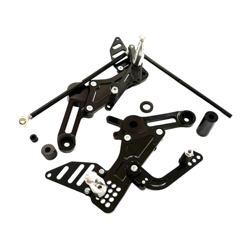 FlyHammer RS457 Rearsets, Black Anodized